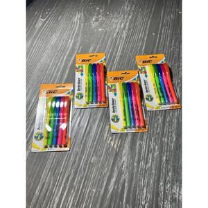Lot Of 4 NEW BIC Brite Liner Highlighter, Assorted Colors-5 Count School